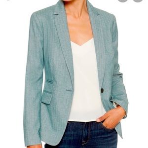 Banana Republic Herringbone Teal Blazer